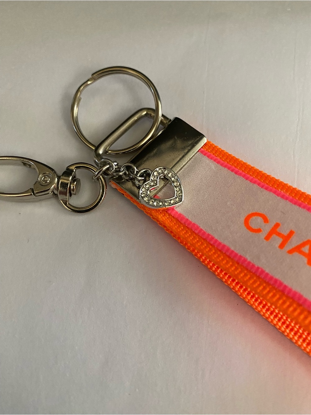 CHANEL Ribbon Neon Orange Ribbon Keychain - Picture 5 of 5